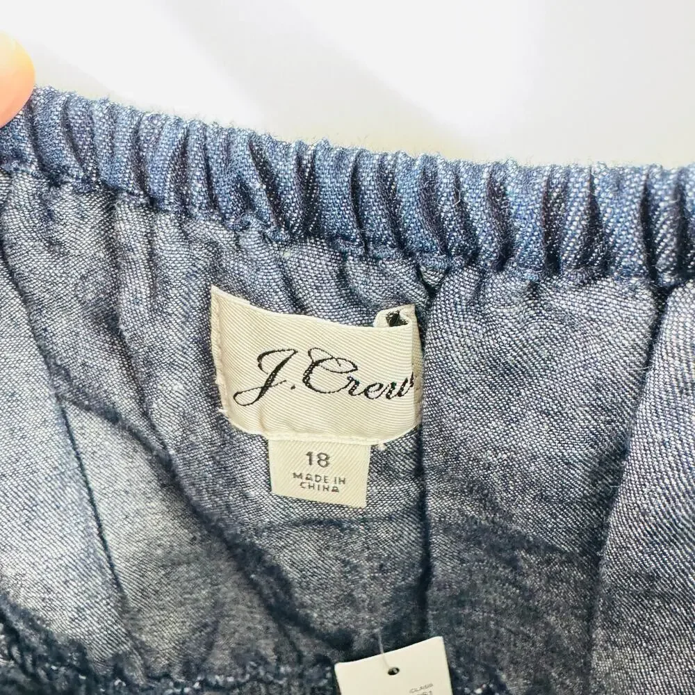 J.Crew NWT Dark Denim Puff Sleeve Square Neck Midi Dress Size 18 Milkmaid Cut - Picture 4 of 9